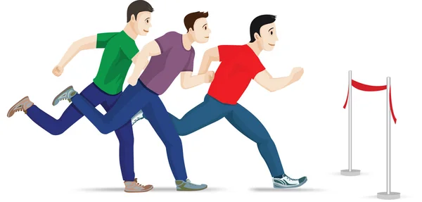 Three running man — Stock Vector