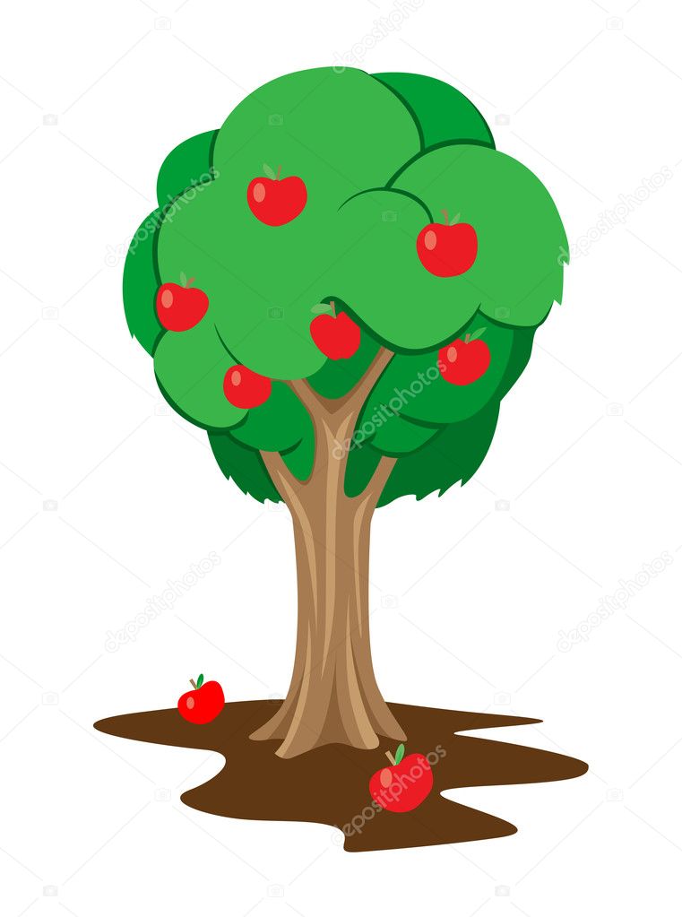 Apple tree — Stock Vector © Dimoza #5307541