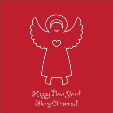 Template-of-new-year-congratulation-christmas-angel clipart