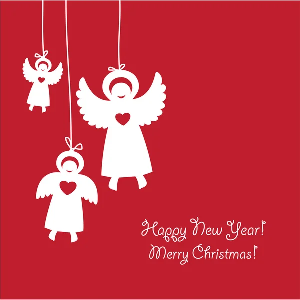 A-template-of-Congratulation-is-Christmas-Angels — Vector de stock
