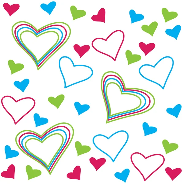 Muster Farbiger Herzen Für Glückwünsche Zum Valentinstag — Stockvektor
