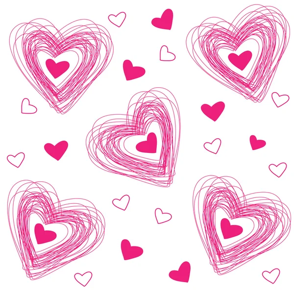 Pattern-hearts-pink — Stock Vector
