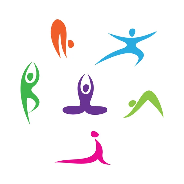 Conjunto Iconos Yoga — Archivo Imágenes Vectoriales