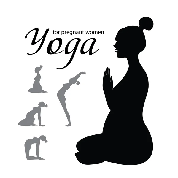 Yoga-for-pregnant-women — Stock Vector