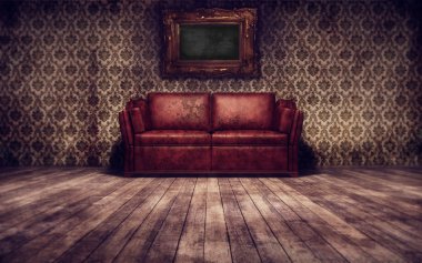 Vintage room background clipart