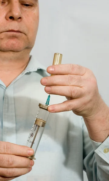 Spuit injectie drugsbehandeling dosis — Stockfoto
