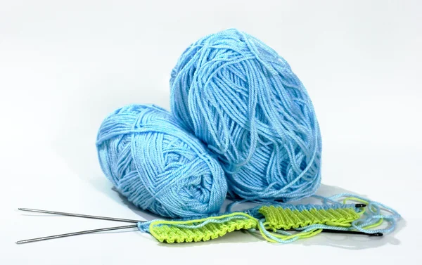 Knitting yarn balls knitting needles — Stock Photo, Image