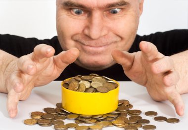 Pile of gold coins on the table. wealth luck risk. clipart