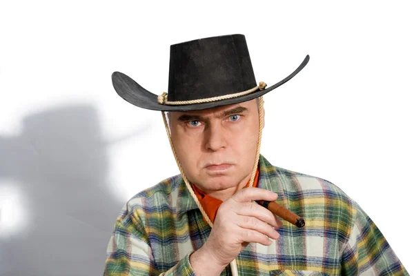 Чоловік у ковбойському капелюсі — стокове фото