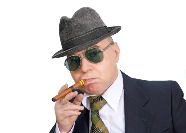 Uomo con sigaro — Foto Stock