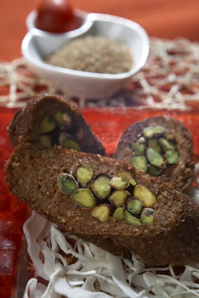 stock image Rolled kibbeh with nuts