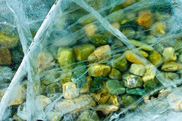 stock image Abstraction from the frozen ice and stones