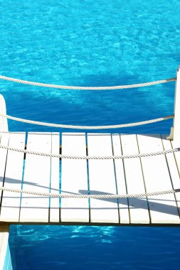 Detail of a bridge on swimming pool