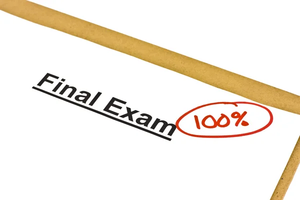 Exame final marcado com 100% — Fotografia de Stock