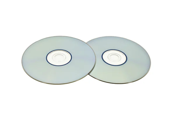 Pair of optical discs isolated on white — Stock Photo, Image