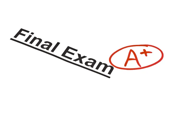 Exame final marcado com A + — Fotografia de Stock