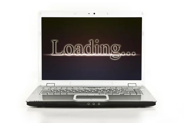 Laptop / Notebook számítógép-val berakodás üzenet — Stock Fotó