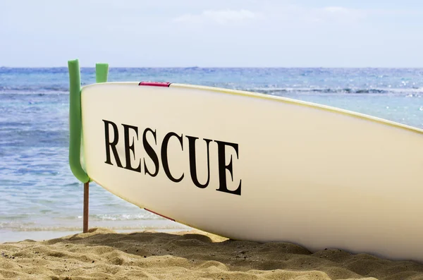 stock image Surf Board Safety Concept on Hawaiian Sandy Beach