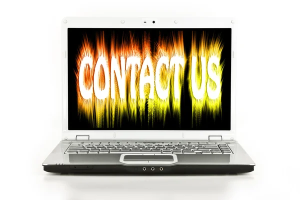 Ordinateur portable / ordinateur portable avec message Contactez-nous — Photo