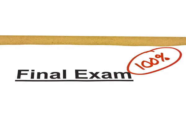 Exame final marcado com 100% — Fotografia de Stock