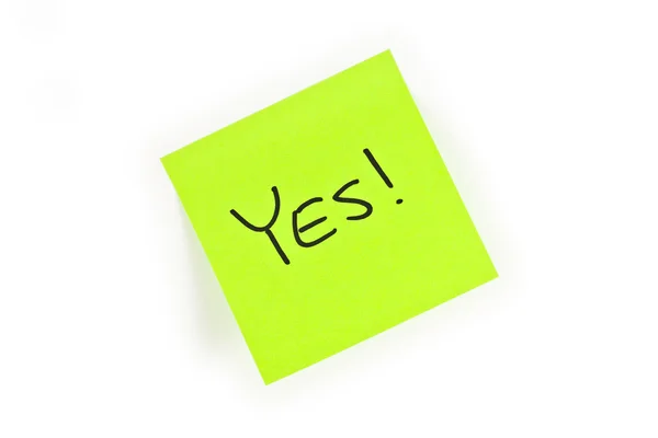 Post-it with YES! written on it — Stock Photo, Image