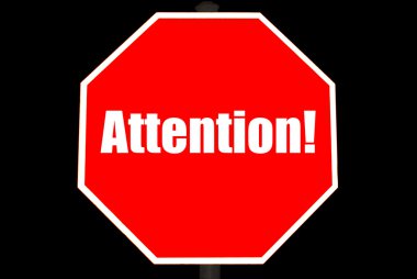 Attention Concept on a Stop Sign clipart