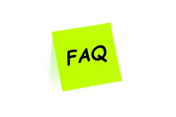 FAQ on a post-it note — Stock Photo, Image