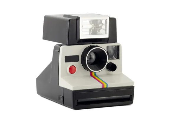 Câmera Polaroid Vintage Isolada Fundo Branco — Fotografia de Stock