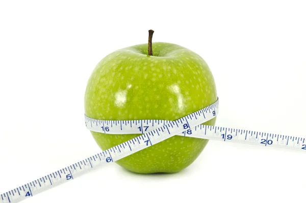 Dieet concept met apple en meten tape — Stockfoto