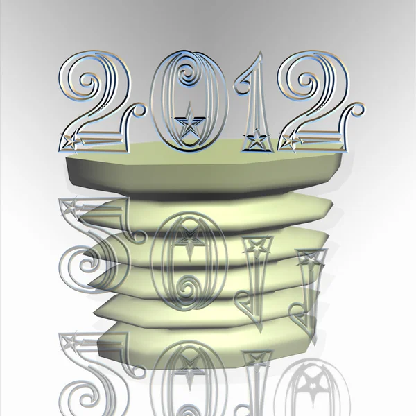 Ilustrace 2012 Datum Čísel — Stock fotografie