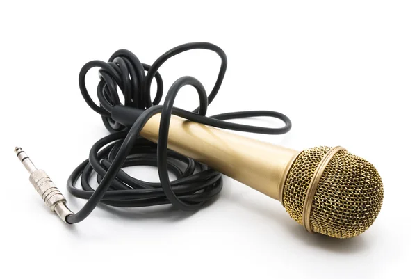 Microfone dourado — Fotografia de Stock