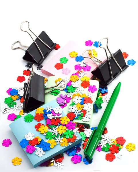 Confetti and office paper — Stock Photo, Image