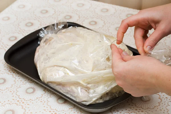 stock image Cooking in plastic bags