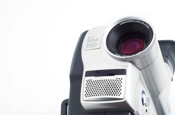 Stříbrný Videokamera Malá Hloubka Ostrosti — Stock fotografie