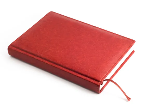 Buku harian kulit, latar belakang putih — Stok Foto