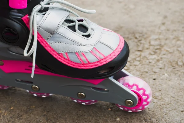 stock image Roller skates on asphalt, close-up