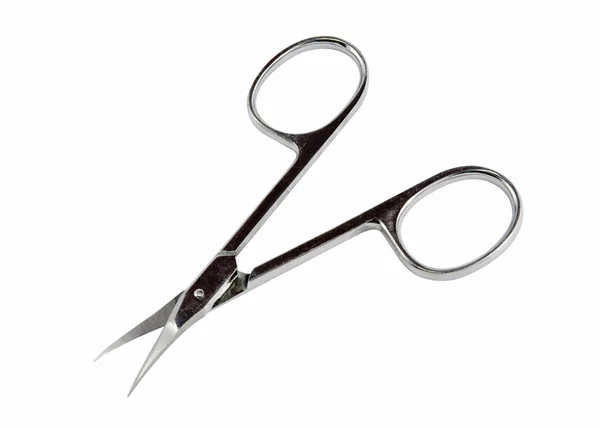 Open Manicure Scissors Attritions Isolated White Background — Stock Photo, Image