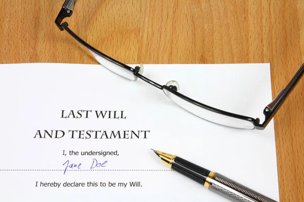 Last Will - Testament — Stock Photo, Image