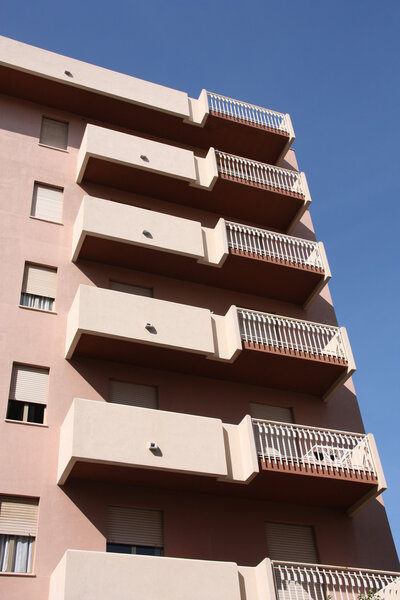 Generic contemporary apartment building in Italy. Modern residential architecture.