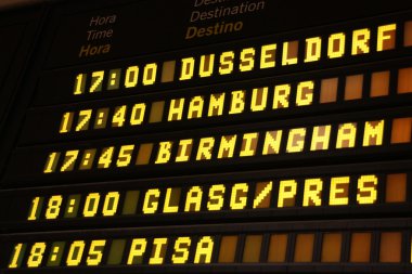 Departure board clipart