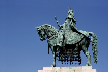 King and his horse in Budapest clipart