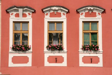 Old town windows clipart