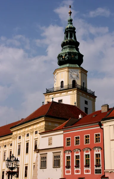 Věž s hodinami v Kroměříži — Stock fotografie