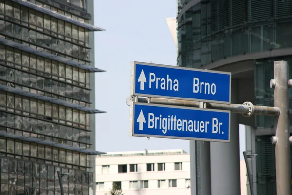 Prague and Brno sign — Stock Photo, Image