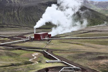 Geothermal power station clipart
