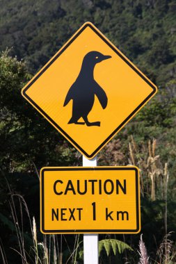 Penguin warning clipart