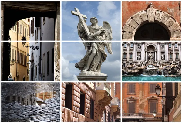 Roma pontos de referência colagem — Fotografia de Stock