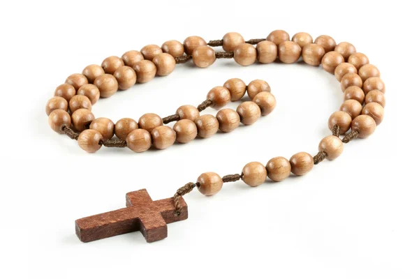 stock image Isolated wooden rosary