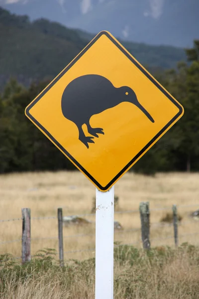 Kiwi sinal de aviso — Fotografia de Stock