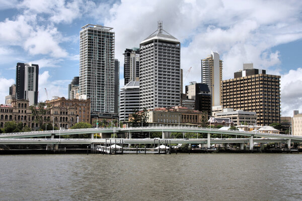 Brisbane, Queensland. Beautiful city and the river. Australia summer. Cloudy day.